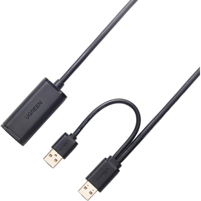 Кабель UGREEN удлинитель US137 USB 2.0 Active, 10м, черный (20214)