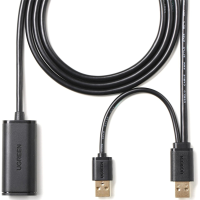 Кабель UGREEN удлинитель US137 USB 2.0 Active, 5м, черный (20213)