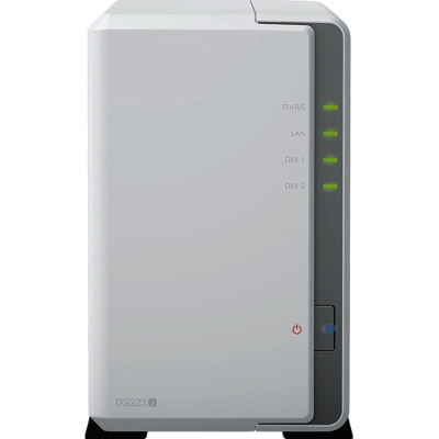 Сетевое хранилище Synology DS223j 2x2.5/3.5 SATA/Realtek RTD1296/1GB DDR4