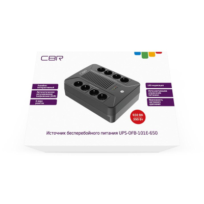 ИБП CBR лин-инт. 650VA/390W, 8xEURO [UPS-OFB-101E-650