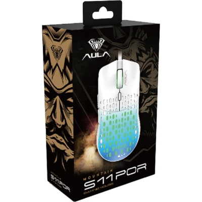 Мышь компьютерная проводная AULA S11 PRO green+blue dpi1200-3600, 6кн