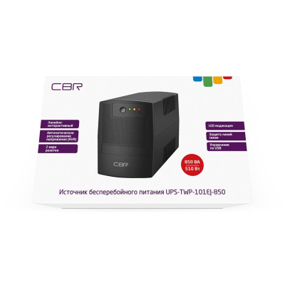 ИБП CBR лин-инт. 850VA/510W, Schuko CEE 7x2 [UPS-TWP-101EJ-850