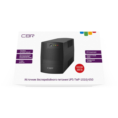ИБП CBR лин-инт. 650VA/390W, 2xEURO [UPS-TWP-101EJ-650