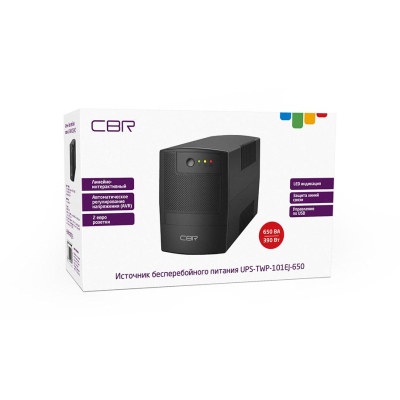 ИБП CBR лин-инт. 650VA/390W, 2xEURO [UPS-TWP-101EJ-650