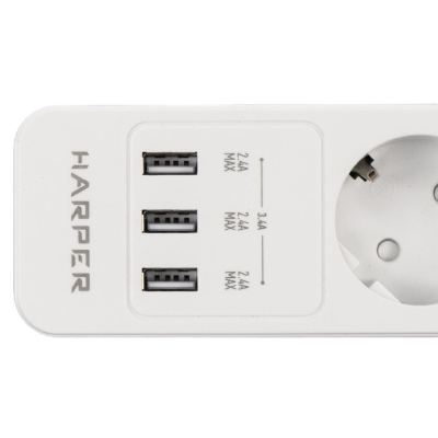 Сетевой фильтр HARPER UCH-550 White(H00003206)