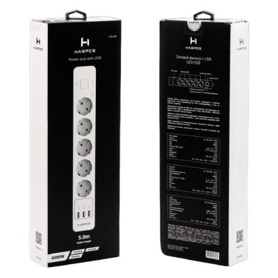 Сетевой фильтр HARPER UCH-550 White(H00003206)