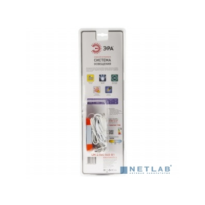 ЭРА C0043308 Модульный светильник LM-4x2,5-840-B1 (Светодиодный светильник, соединительный кабель, источник питания 15вт с выключателем и вилкой для розетки, крепежные клипсы, 3М скотч)