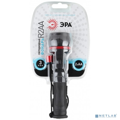 ЭРА C0033735 Светодиодный фонарь R2AA ручной на батарейках резина