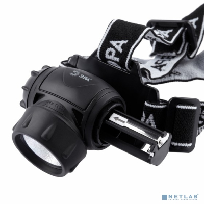 ЭРА Б0051463 Фонарь налобный светодиодный GB-410 на батарейках 3хААА, 3 режима, черный, IP44
