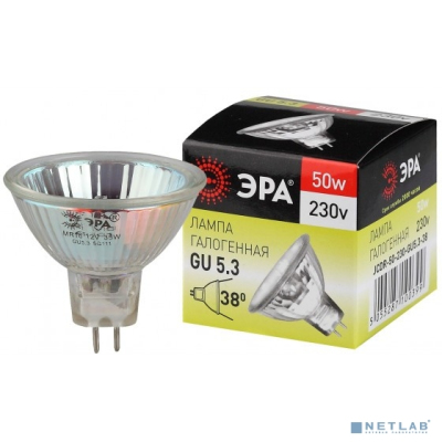 ЭРА C0027365 Лампа галогенная GU5.3-JCDR (MR16) -50W-230V-Cl [JCDR-50-230-GU5.3]