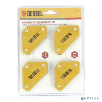 Denzel Набор из 4 магнитных фиксаторов для сварочных работ [97555]