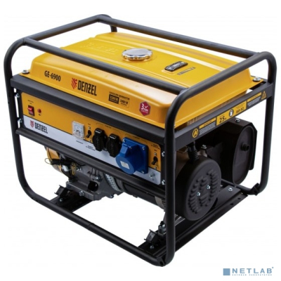 Denzel Генератор бензиновый GE-6900, 5,5 кВт, 220В/50Гц, 25 л, ручной старт [94637]