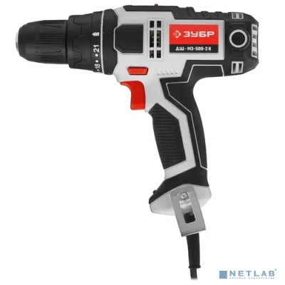 ЗУБР ДШ-М3-500-2 К дрель-шуруповерт сетевая, 500 Вт, 0-450/0-1800 об/мин, в кейсе