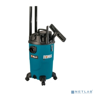 Bort Пылесос для сухой и влажной уборки BSS-1430-P [93417456] { 1400 Вт, вместимость 30 л, 80 л/сек, 8,9 кг, набор аксессуаров 8 шт }