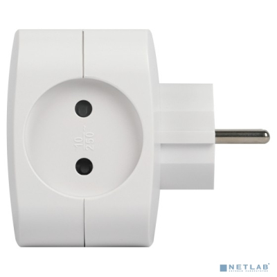 ЭРА Б0049532 Разветвитель электрический ЭРА SP-4-USB-W на 4 розетки 220V + 2xUSB 2400mA, без заземл 10А (белый)