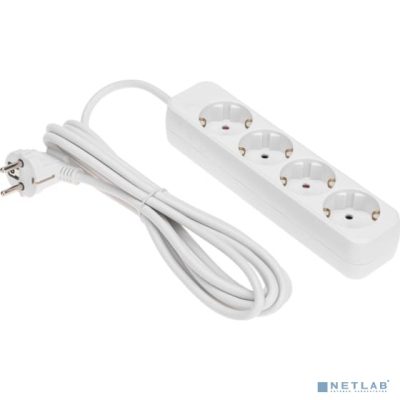 Rexant 13-4026 Удлинитель STANDARD 4 гнезда, 3м, 3х1,0мм?, с/з, белый