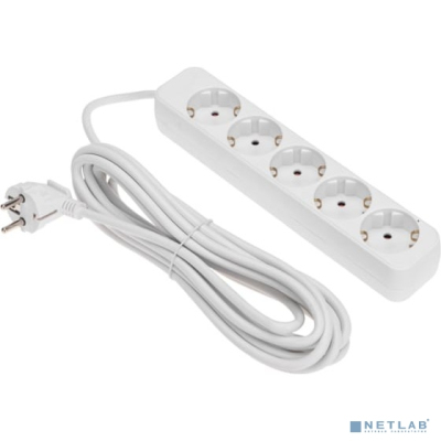 Rexant 13-4030 Удлинитель STANDARD 5 гнезд, 5м, 3х1,0мм?, с/з, белый