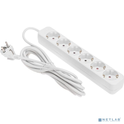 Rexant 13-4045 Удлинитель STANDARD 6 гнезд, 5м, 3х1,0мм?, с/з, белый