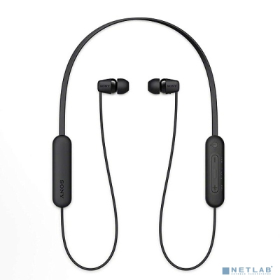 Гарнитура вкладыши Sony WI-C100 черный беспроводные bluetooth шейный обод
