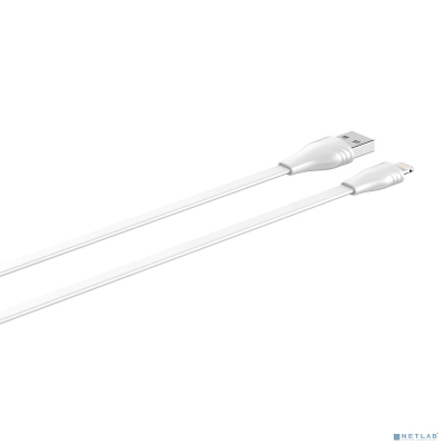 LDNIO LS553/ USB кабель Lightning/ 3m/ 2.1A/ медь: 152 жилы/ Плоский/ White
