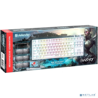 Defender Механическая клавиатура Ivory GK-579 RU, 87кн,1.5м,крас.свитчи, RGB [45579]