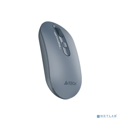 Мышь A4 Fstyler FG20 пепельный/синий оптическая (2000dpi) беспроводная USB для ноутбука (4but) {1379897}