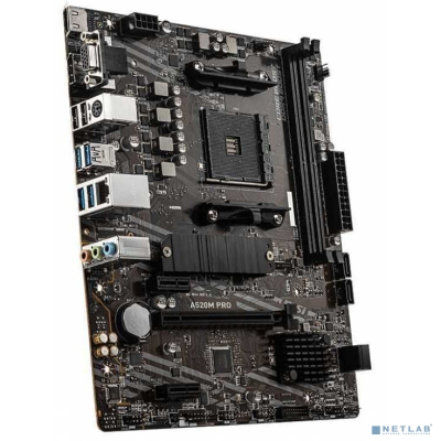 MSI A520M PRO {Soc-AM4 AMD A520 2xDDR4 mATX AC`97 8ch(7.1) GbLAN RAID+VGA+HDMI+DP}
