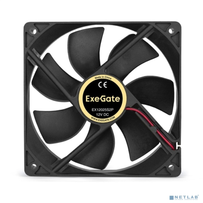 Exegate EX294048RUS Вентилятор ExeGate EX12025S2P, 120x120x25 мм, Sleeve bearing (подшипник скольжения), 2pin (разъем 2.54; для блоков питания ATX), 1400RPM, 25dBA