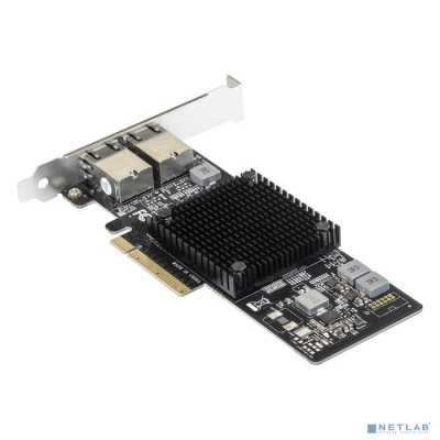 Exegate EX292507RUS Сетевой адаптер ExeGate EXE-X550-T2 (PCI-E x8 v3.0, порты 2xRJ45 (медные), 10Gb/s (10/5/2.5/1Gb/s, 100Mb/s), Server NIC Intel Chipset X550)
