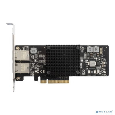 Exegate EX292507RUS Сетевой адаптер ExeGate EXE-X550-T2 (PCI-E x8 v3.0, порты 2xRJ45 (медные), 10Gb/s (10/5/2.5/1Gb/s, 100Mb/s), Server NIC Intel Chipset X550)