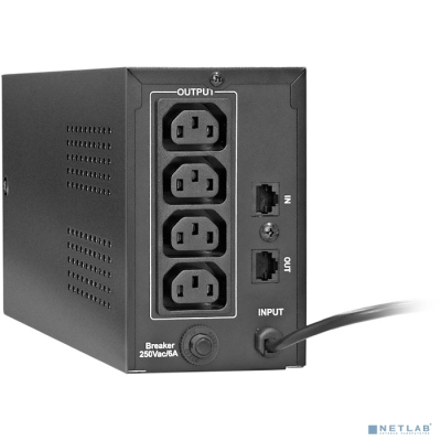 Exegate EP285473RUS ИБП ExeGate Power Back BNB-850.LED.AVR.C13.RJ <850VA/480W, LED, AVR,4*IEC-C13, RJ45/11, Black>