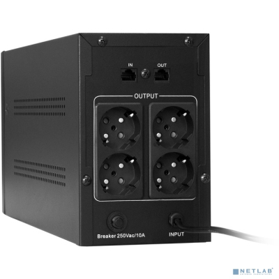 Exegate EP285491RUS ИБП ExeGate SpecialPro UNB-1200.LED.AVR.EURO.RJ <1200VA/750W, LED, AVR, 4 евророзетки, RJ45/11, Black>