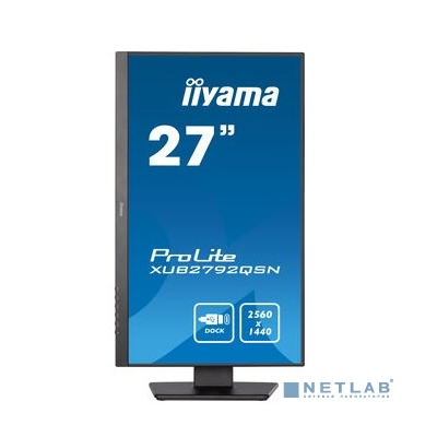 LCD IIYAMA 27" XUB2792QSN-B5 черный {IPS 2560x1440 75Hz 4ms 178/178 350cd 1000:1 10bit(8bit+FRC) HDMI1.4 DisplayPort1.2 2xUSB3.0 USB-C RJ45 2x2W Pivot VESA}