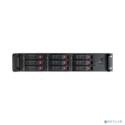 Exegate EX285223RUS Серверный корпус ExeGate Pro 2U650-HS09 <RM 19", высота 2U, глубина 650, БП 2U-500ADS, 9xHotSwap, 2*USB>