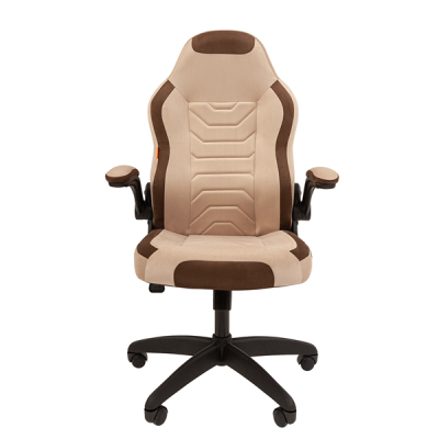 Chairman game 50 Россия св.беж/коричн. велюр Т6/Т14 пластик черный