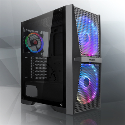 SILENOS MS PRO (200x200x25 *2 + 120x120x25*1 ARGB fan); Tempered glass appearance design; ATX; 4mm Tempered Glass; USB3.0*1 + USB2.0*2 +HD AUDIO; 62.5"HDD+13.5"HDD or 23.5"HDD + 52.5"HDD)