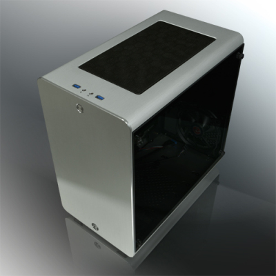 THETIS SILVER WINDOW (Aluminum, ATX; 3.0mm Tempered glass side panel; 120x120x25 O-type LED fan pre-installed at rear; 2*USB3.0; Supports 3.5 HDD *2 + 2.5 SSD *2 ; 7 PCI slots; Rubber feet design)