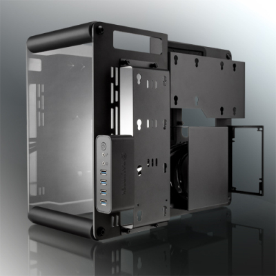 PAEAN M (Micro-ATX, Aluminum Open frame case; Aluminum 3.0mm + SGCC 1.0mm; 4.0mm Tempered Glass; USB3.0 *2 + USB2.0*2; 5 PCI slots)