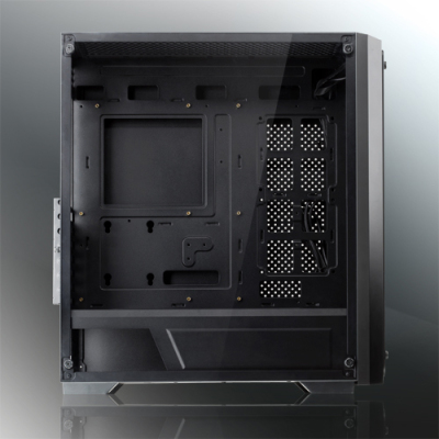 AGOS TG (120x120x25 black fan at rear; Tempered glass appearance design; Support up to E-ATX; Compatible with ATX PSU; 4mm Tempered Glass; USB3.0*1 + USB2.0*2 +HD AUDIO)