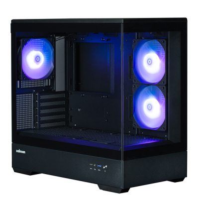 ZALMAN P30, MATX, BLACK, WINDOW, 2x3.5", 3x2.5", 1xUSB TYPE-C, 1xUSB3.0, SIDE 2x120mm ARGB, REAR 1x120mm ARGB