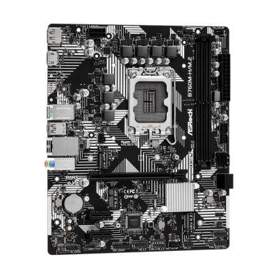 ASROCK B760M-H/M.2, LGA1700, B760, 2*DDR5, DP+HDMI, 4xSATA3 6.0 (RAID), M.2 Socket, USB 3.2, USB 2.0, mATX; 90-MXBM40-A0UAYZ