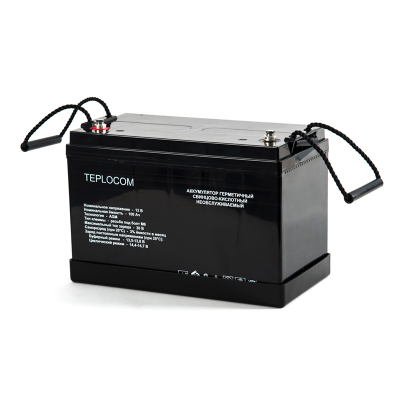 (437) Бастион TEPLOCOM 100Ач АКБ СК 12В/100 Ач/M6/Срок службы — 12 лет.