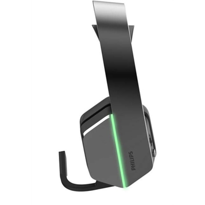 Philips Игровая гарнитура TAG5106BK, DTS Headphone:X 2.0, 2,4 ГГц беспроводное + BT5.2 + 3,5 мм, Излучатели 50 мм / LED-подсветка, Съемный однонаправленный микрофон, чёрный