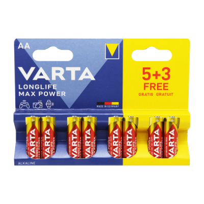 Батарейка Varta LONGLIFE MAX POWER (MAX TECH) LR6 AA BL8 Alkaline 1.5V (4706) (8/160)