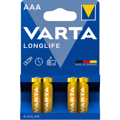 Батарейка Varta LONGLIFE LR03 AAA BL4 Alkaline 1.5V (4103) (4/96) (4 шт.)