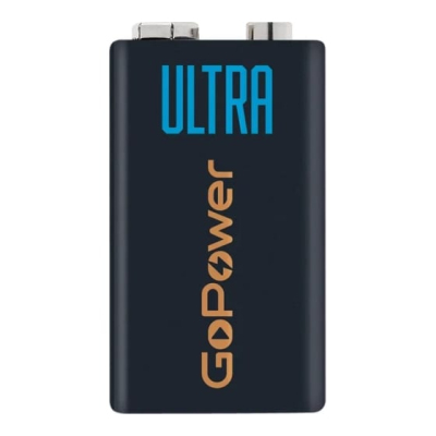 Батарейка GoPower ULTRA Крона 6LR61 BL1 Alkaline 9V (1/10/240) (1 шт.)
