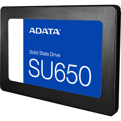 Твердотельный накопитель/ ADATA SSD Ultimate SU650, 512GB (RTS5735 + N48 / Realtek + Micron Nand Flash), 2.5" 7mm, SATA3, 3D TLC, R/W 520/450MB/s, IOPs 40 000/75 000, TBW 280, DWPD 0.5 (3 года) Bulk