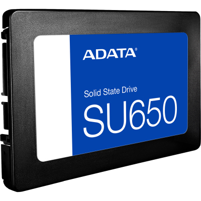 Твердотельный накопитель/ ADATA SSD Ultimate SU650, 512GB (RTS5735 + N48 / Realtek + Micron Nand Flash), 2.5" 7mm, SATA3, 3D TLC, R/W 520/450MB/s, IOPs 40 000/75 000, TBW 280, DWPD 0.5 (3 года) Bulk