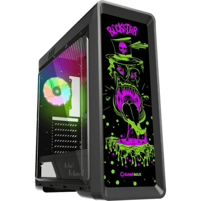 Компьютерный корпус, без блока питания ATX/ Gamemax RockStar 1 ATX case, black, w/o PSU, w/1xUSB3.0+1xUSB2.0, w/1x12cm ARGB GMX-12-CBB rear fan