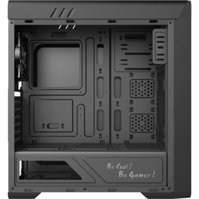 Компьютерный корпус, без блока питания ATX/ Gamemax RockStar 1 ATX case, black, w/o PSU, w/1xUSB3.0+1xUSB2.0, w/1x12cm ARGB GMX-12-CBB rear fan